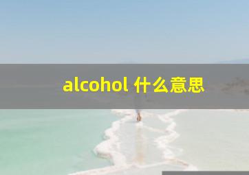 alcohol 什么意思